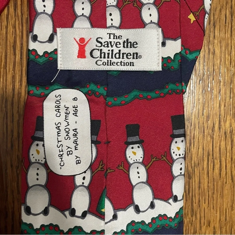 Save‎ the Children Christmas Holiday Red Blue Silk Ties Qty 4